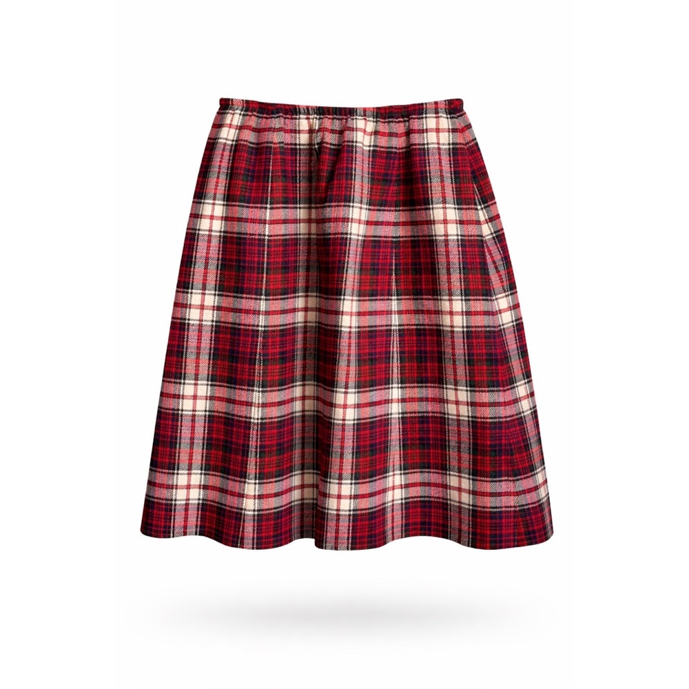 Vintage Pendleton wool plaid skirt | Red, green & cream | Modern size 0/2 XS